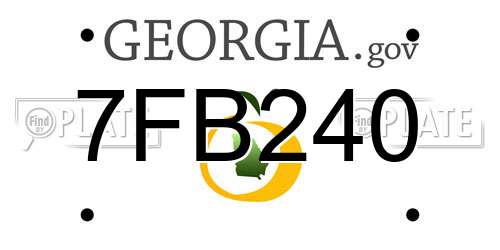 7FB240 Georgia License Plate