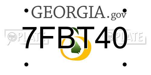 7FBT40 Georgia License Plate