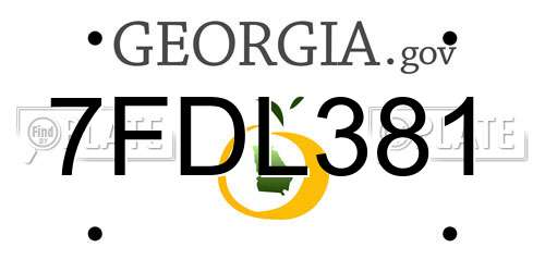 7FDL381 Georgia License Plate