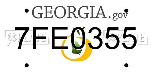 7FE0355 Georgia License Plate
