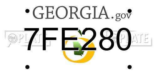 7FE280 Georgia License Plate
