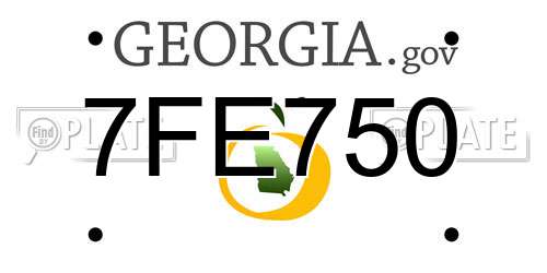 7FE750 Georgia License Plate