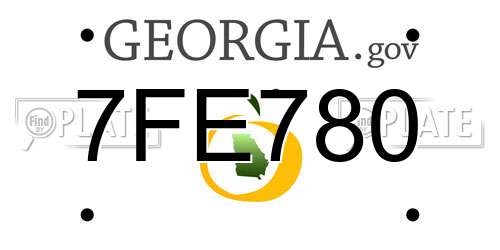 7FE780 Georgia License Plate