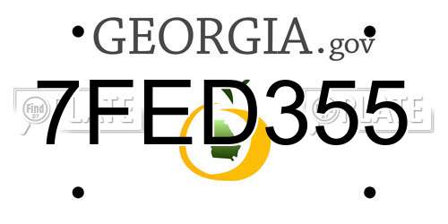 7FED355 Georgia License Plate