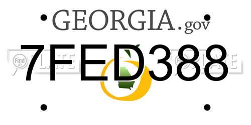 7FED388 Georgia License Plate