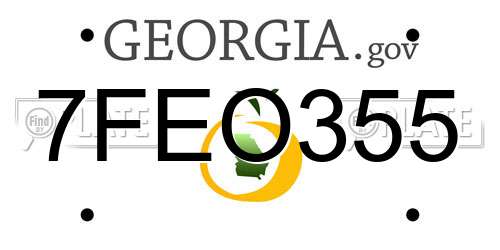 7FEO355 Georgia License Plate