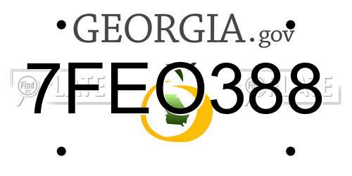 7FEO388 Georgia License Plate