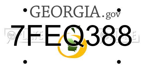 7FEQ388 Georgia License Plate