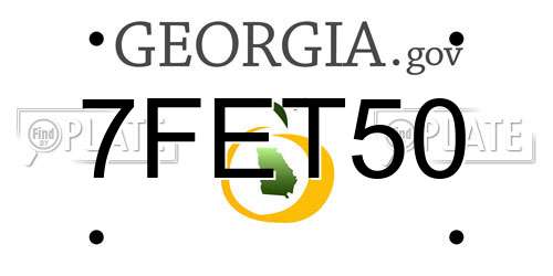 7FET50 Georgia License Plate