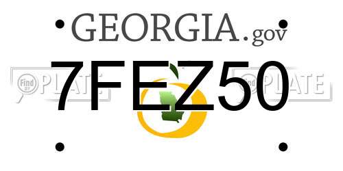 7FEZ50 Georgia License Plate