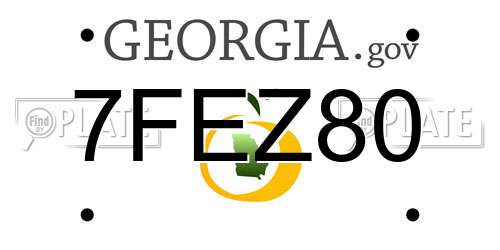 7FEZ80 Georgia License Plate