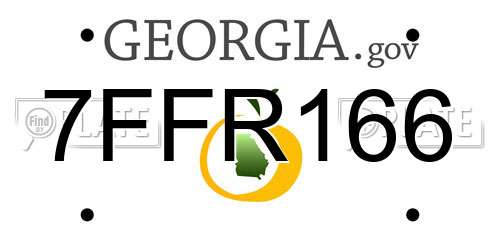 7FFR166 Georgia License Plate