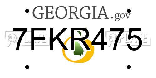 7FKR475 Georgia License Plate