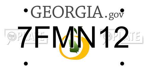 7FMN12 Georgia License Plate