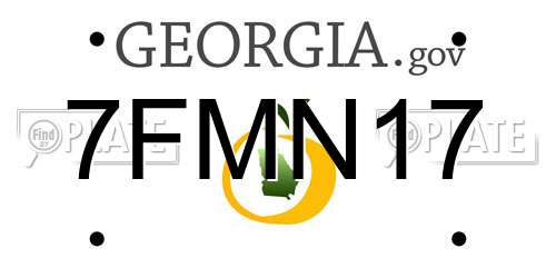 7FMN17 Georgia License Plate