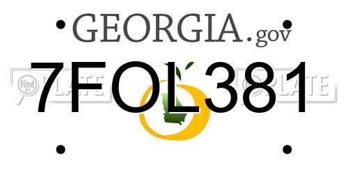 7FOL381 Georgia License Plate