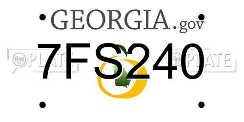 7FS240 Georgia License Plate