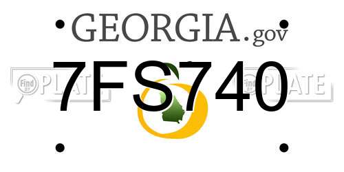 7FS740 Georgia License Plate