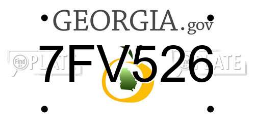 7FV526 Georgia License Plate