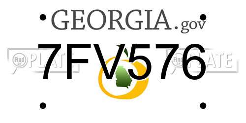 7FV576 Georgia License Plate