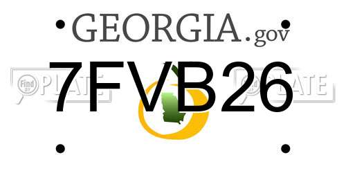 7FVB26 Georgia License Plate