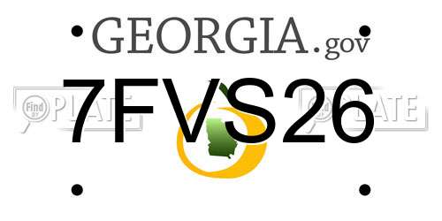 7FVS26 Georgia License Plate
