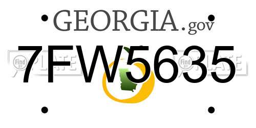 7FW5635 Georgia License Plate