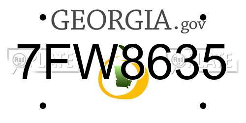 7FW8635 Georgia License Plate