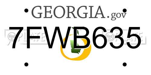 7FWB635 Georgia License Plate