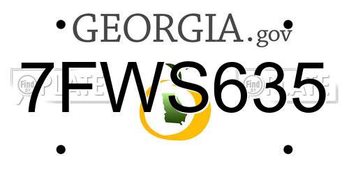 7FWS635 Georgia License Plate