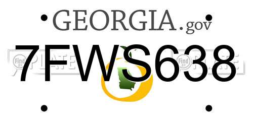 7FWS638 Georgia License Plate