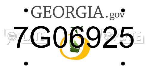 7G06925 Georgia License Plate