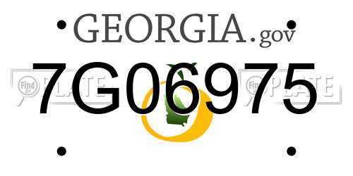 7G06975 Georgia License Plate