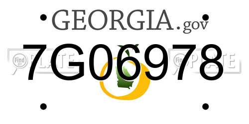 7G06978 Georgia License Plate