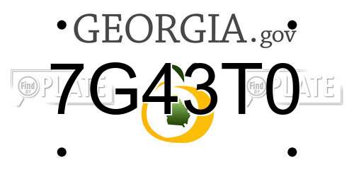 7G43T0 Georgia License Plate
