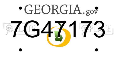 7G47173 Georgia License Plate