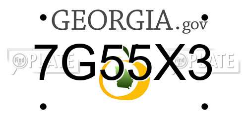 7G55X3 Georgia License Plate