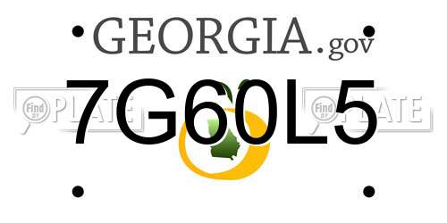 7G60L5 Georgia License Plate