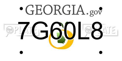 7G60L8 Georgia License Plate