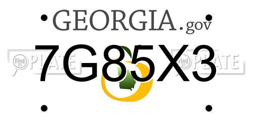 7G85X3 Georgia License Plate