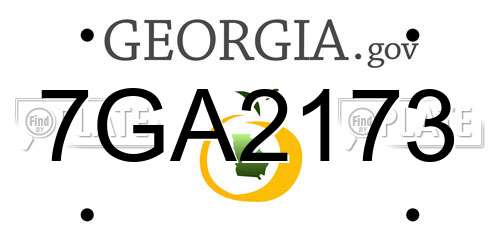 7GA2173 Georgia License Plate