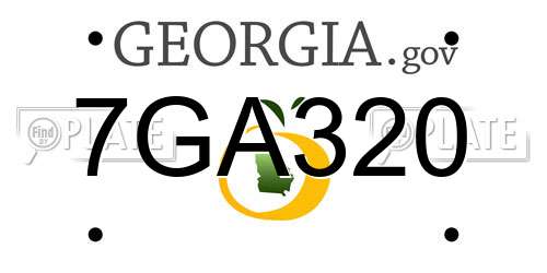 7GA320 Georgia License Plate