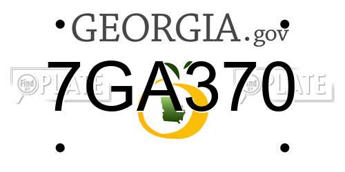 7GA370 Georgia License Plate