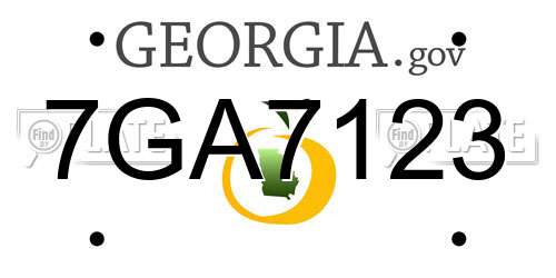 7GA7123 Georgia License Plate