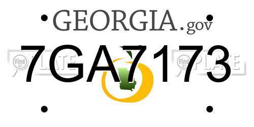 7GA7173 Georgia License Plate