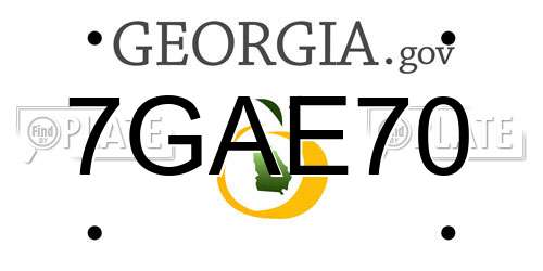 7GAE70 Georgia License Plate