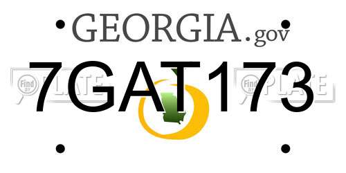7GAT173 Georgia License Plate