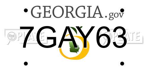 7GAY63 Georgia License Plate