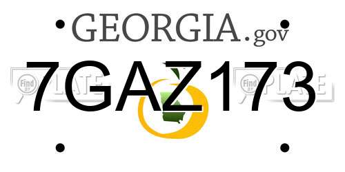 7GAZ173 Georgia License Plate