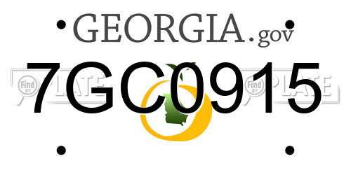 7GC0915 Georgia License Plate
